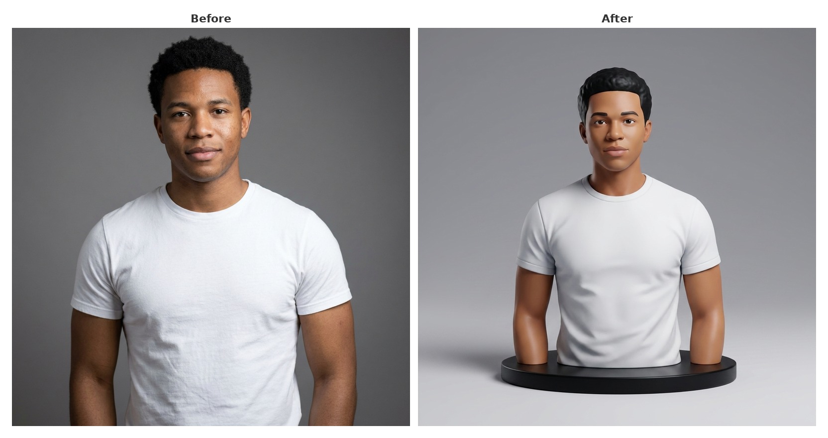 compare figurine before and after