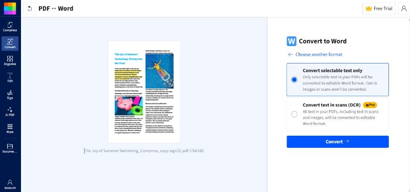 convert pdf to word smallpdf