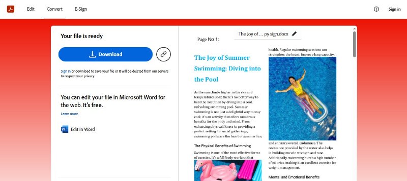 download pdf to word adobe