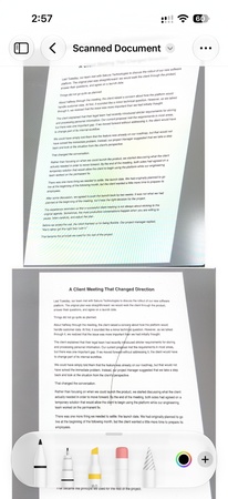 iphone click markup option and choose pen