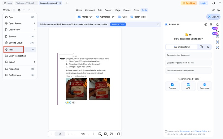 pdnob click print