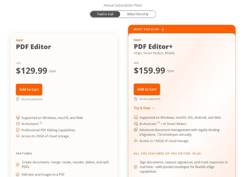 foxit pdf editor price