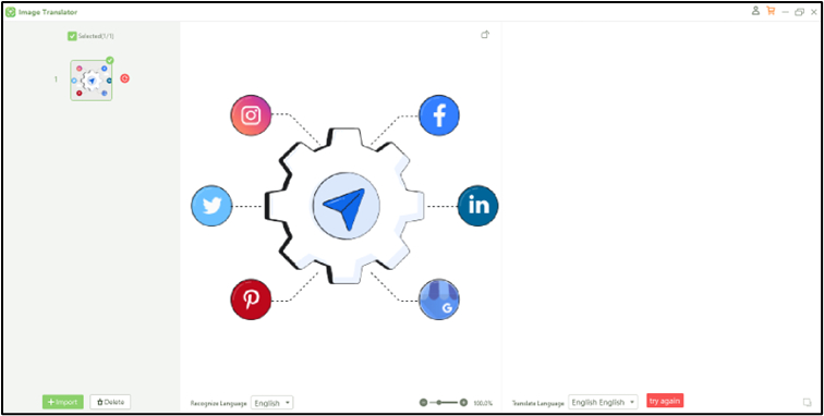 translate language option to set the output language