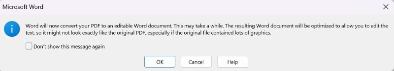 Convertir un PDF en Word avec Microsoft Word