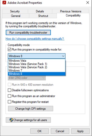 acrobat compatibility