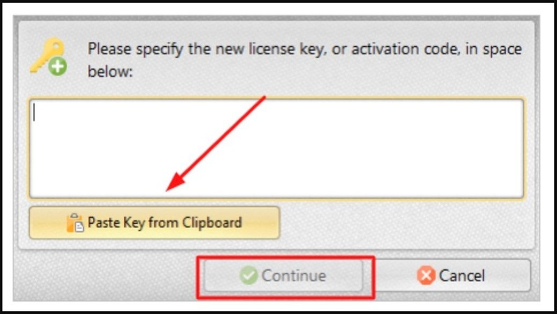 paste key from clipboadr
