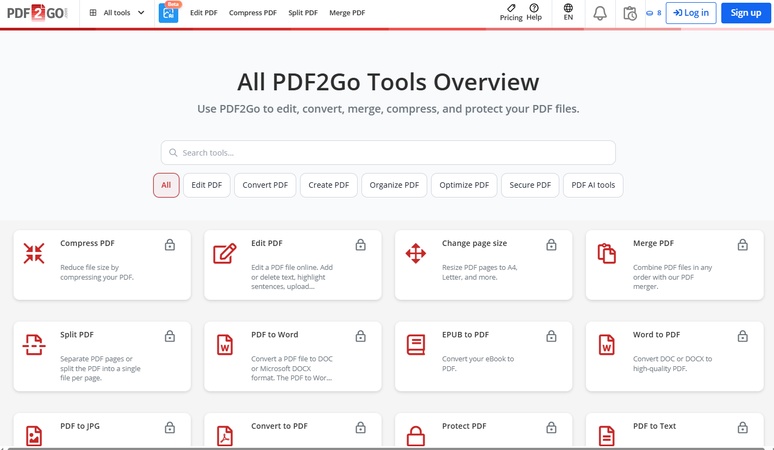 pdf2go feature list