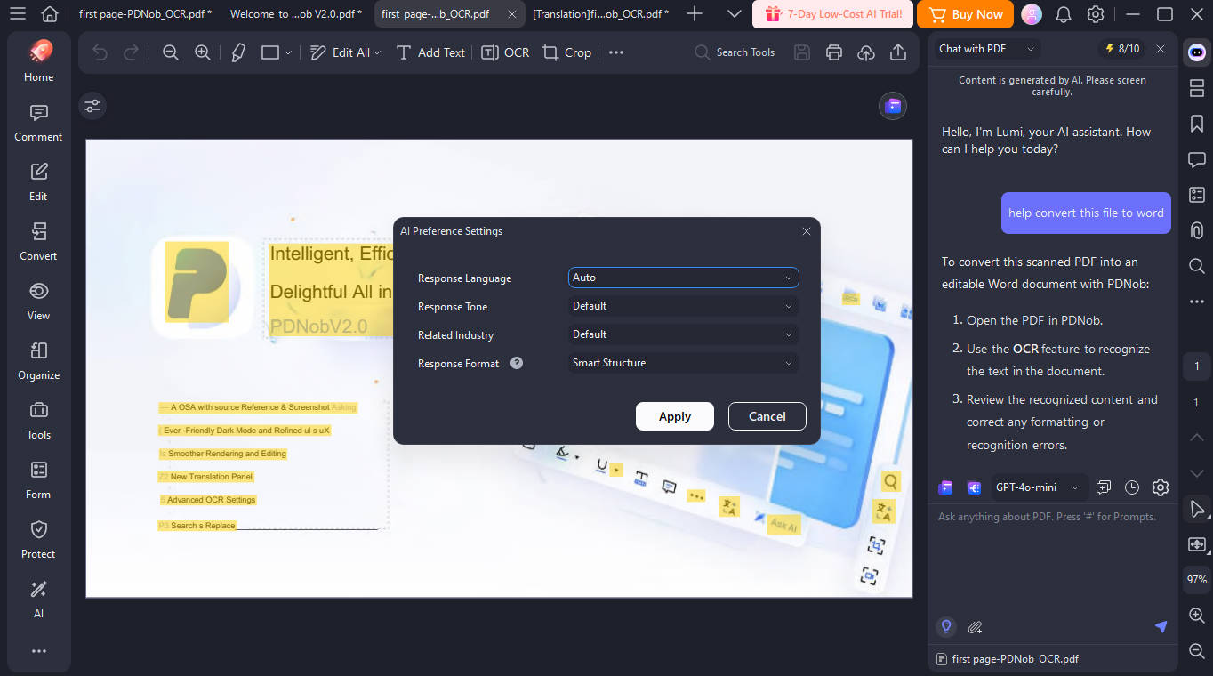 PDFelement AI settings
