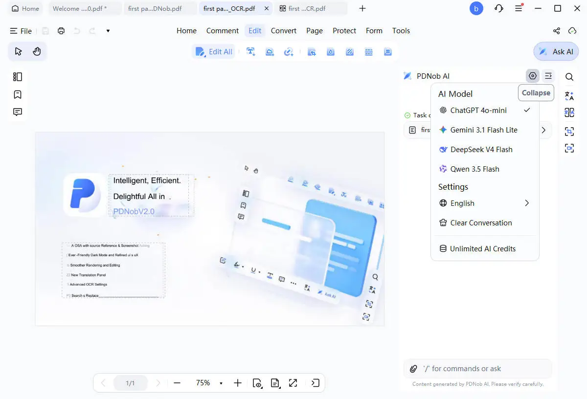 PDNob AI settings