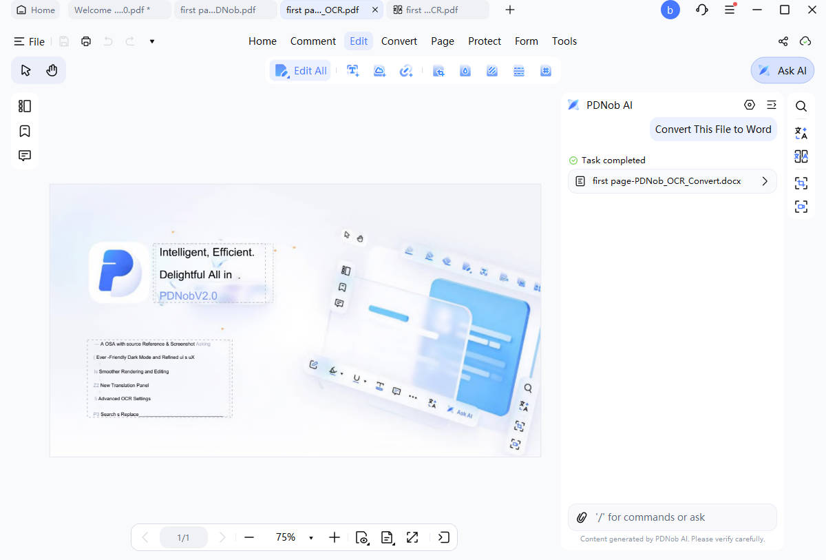 PDNob AI interface