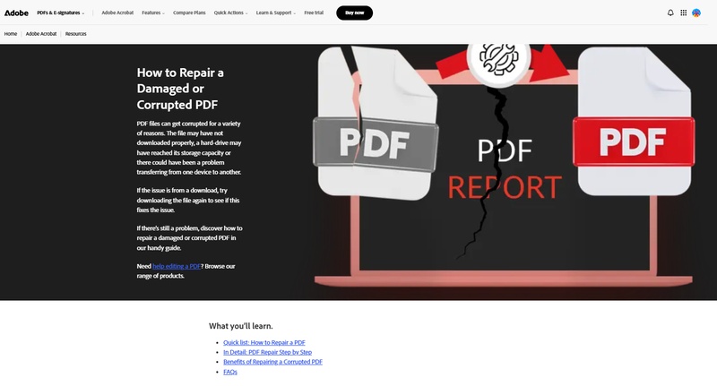 repiar corrupted pdf