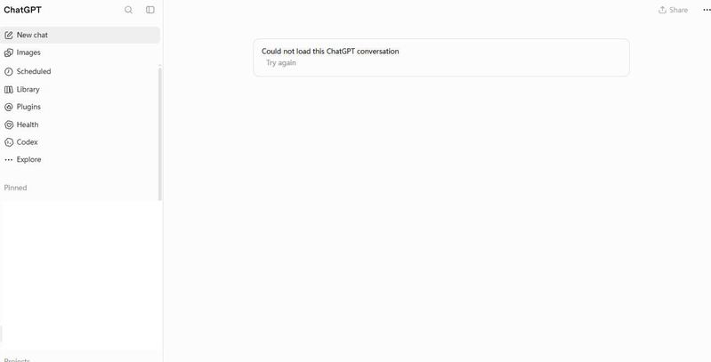 cannot load conversation