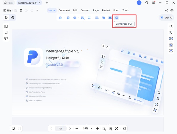 compress pdf in pdnob