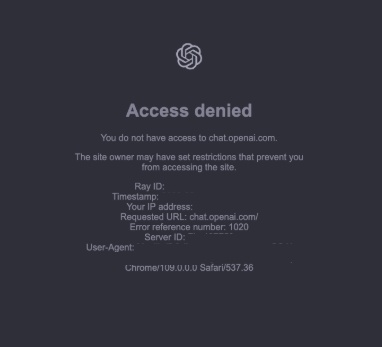 error code 1020