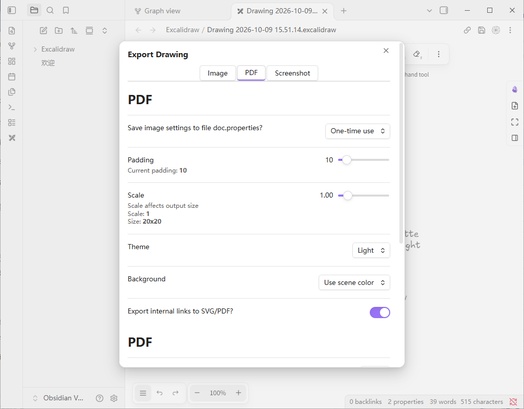 export excalidraw as pdf