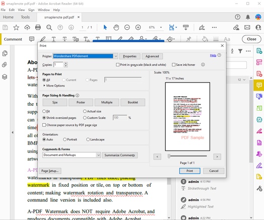 open the print dialog