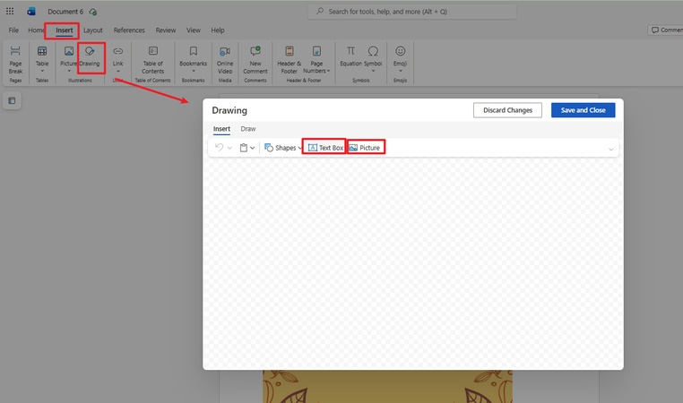 upload image and text box