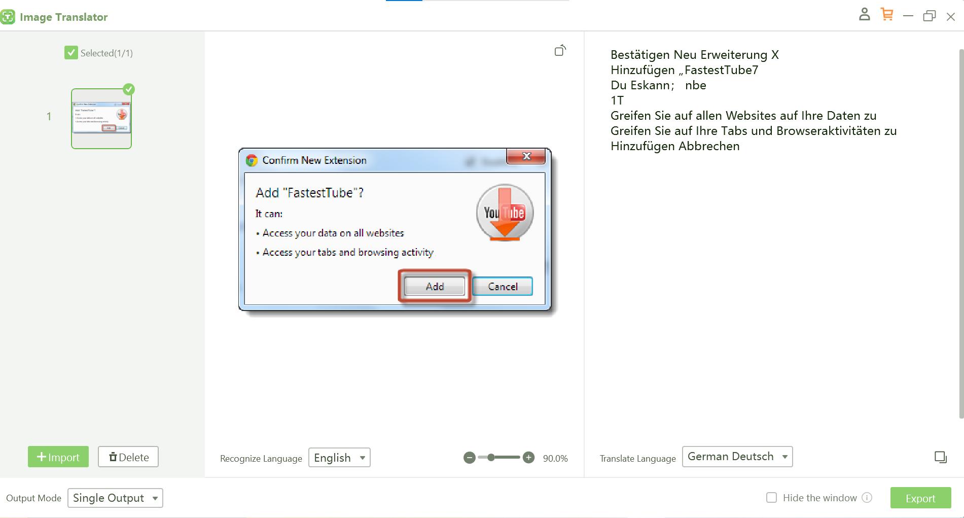 translate comic to english