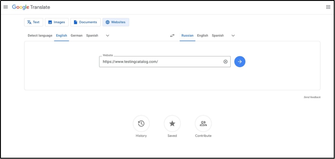 google translate interface