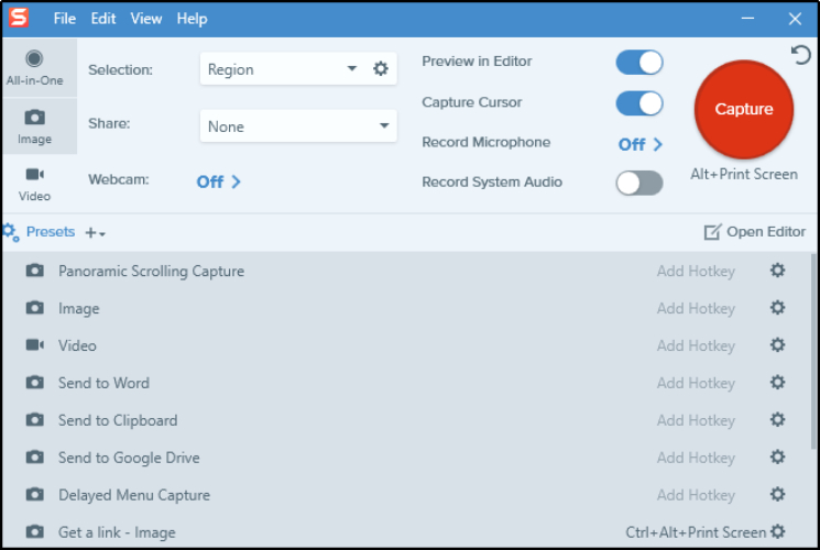 snagit tool interface