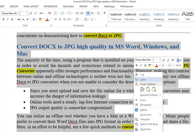 Convert DOCX To JPG High Quality In MS Word Windows And Mac