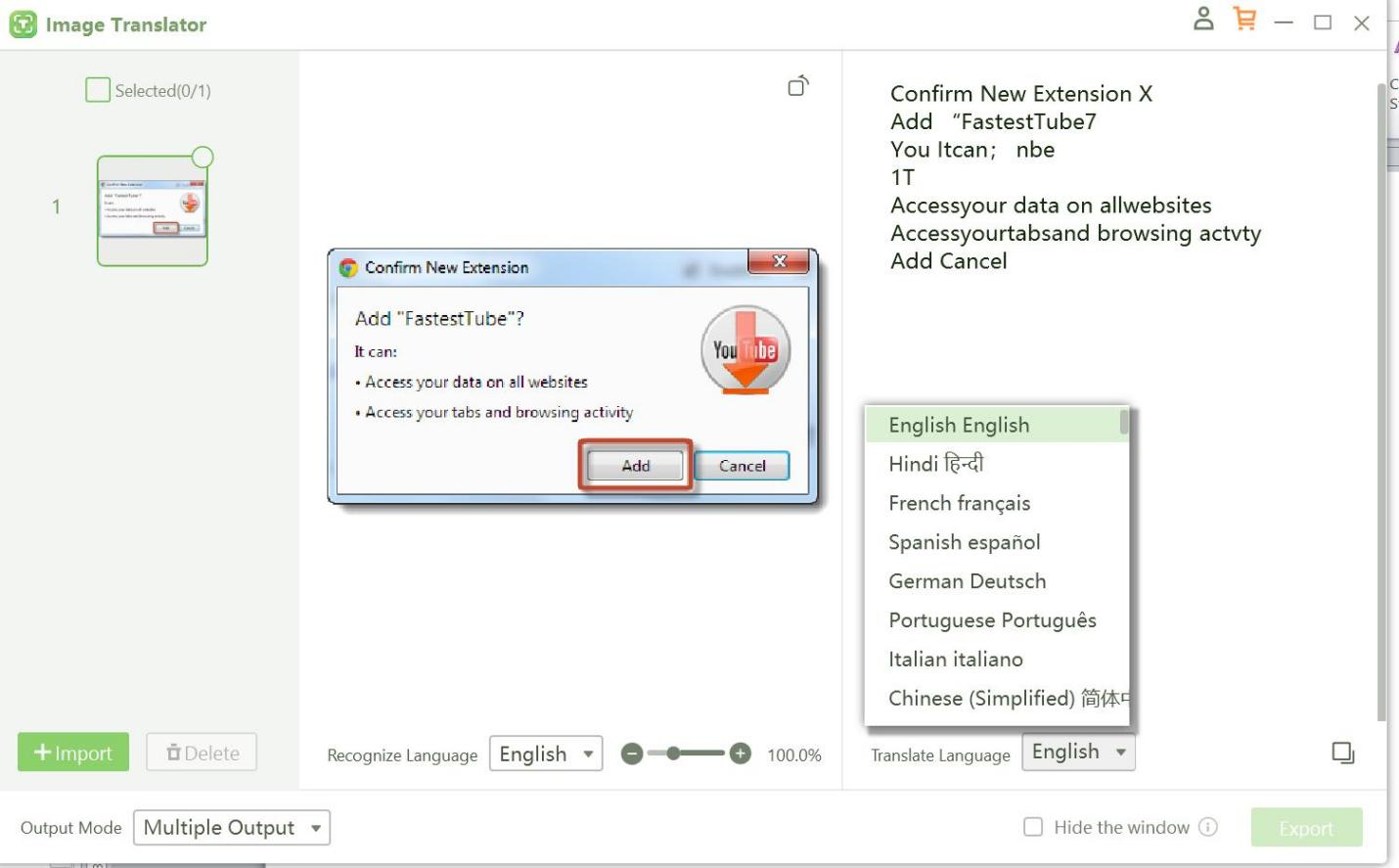French-image-to-English-text