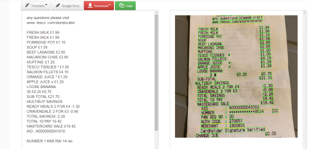 i2ocr extract text google docs