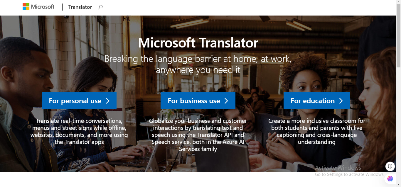 Microsoft translator