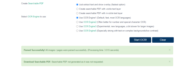 ocr space start ocr scan