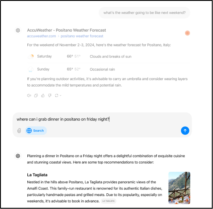 conversational responses by chatgpt