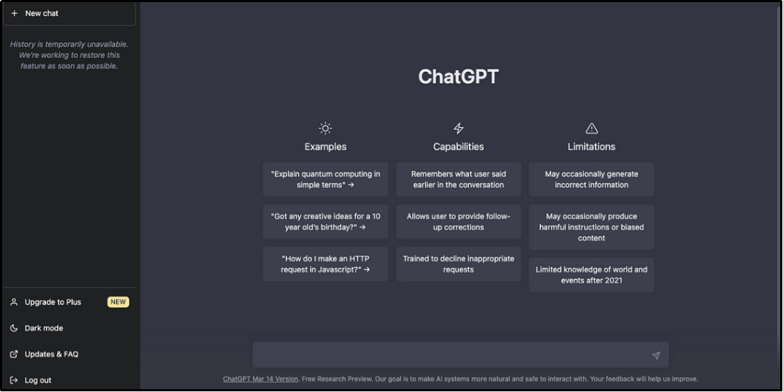 chatgpt interface