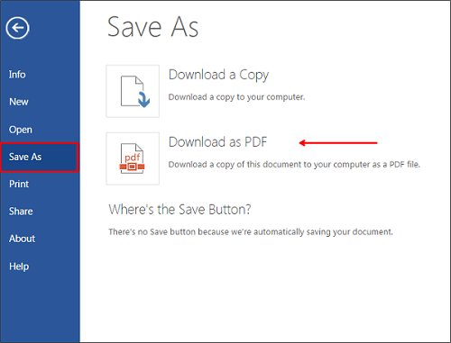 save as pdf