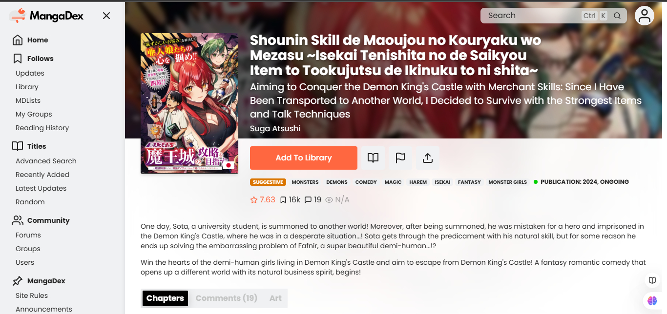 scanlation sites - MangaDex