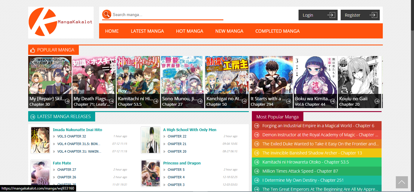 scanlations website - Mangakakalot