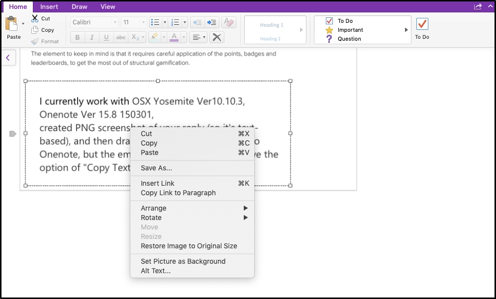 OneNote OCR processing