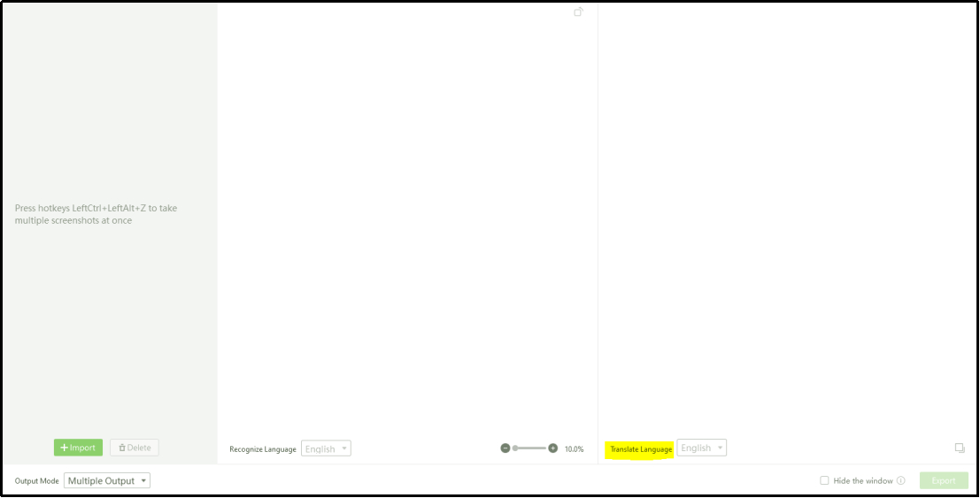 translate language option in pdnob image translator