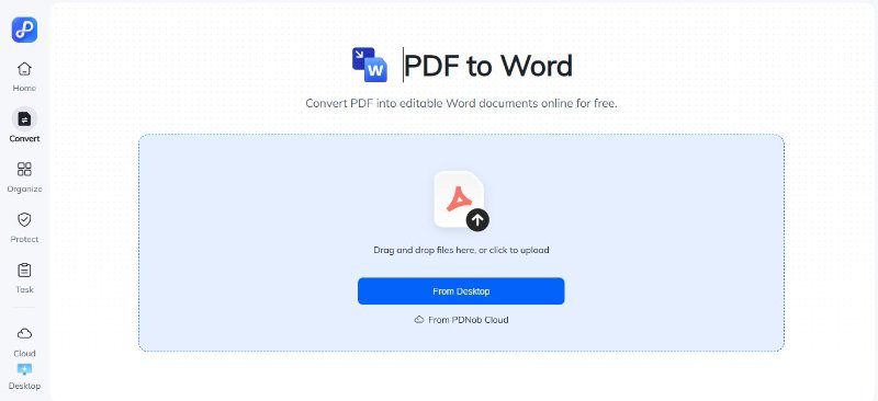 Convertisseur PDF vers Word en ligne de PDNob