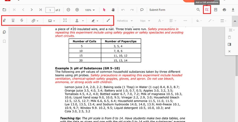 access the editing features