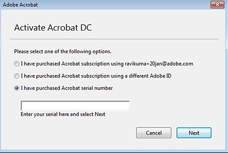 activate with serial number