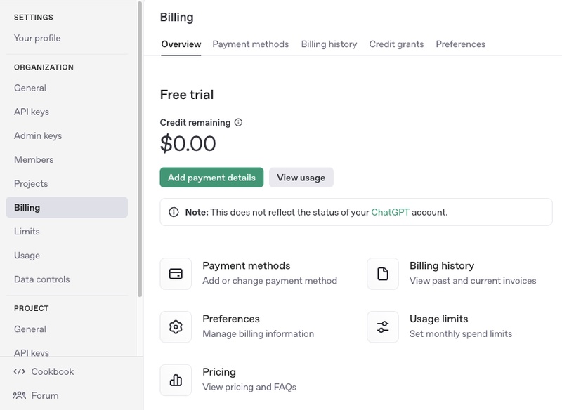 add billing information