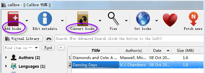 add books to calibre