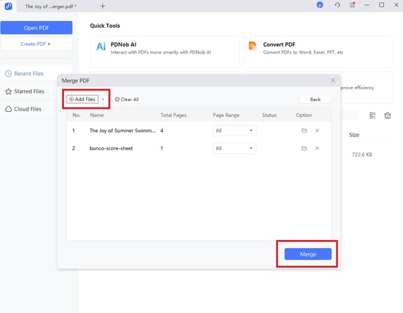 add combine pdf files
