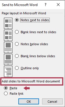 add slides to a microsoft word