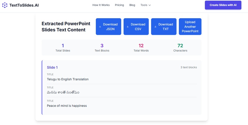ai extract slides text