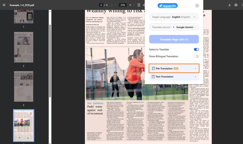 any doc translator chrome extension