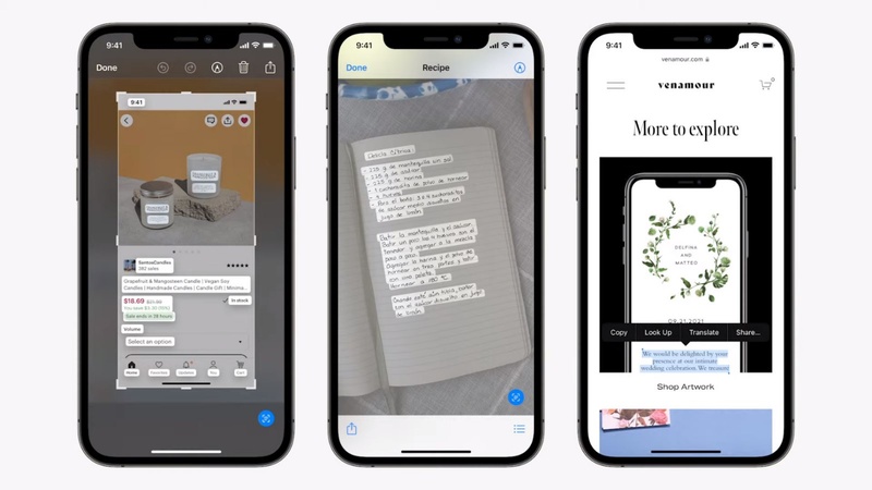 apple live text and google docs