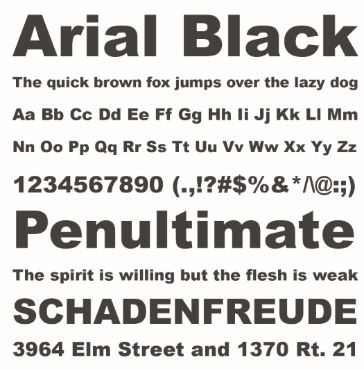 arial font style