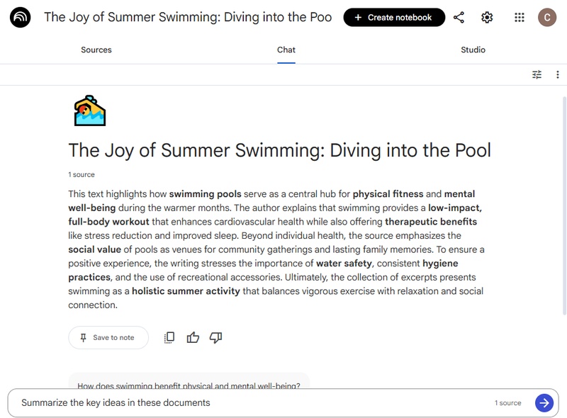 ask notebooklm for structured summaries