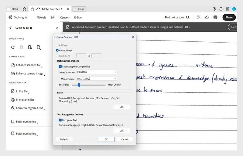 automatically improve the scan quality