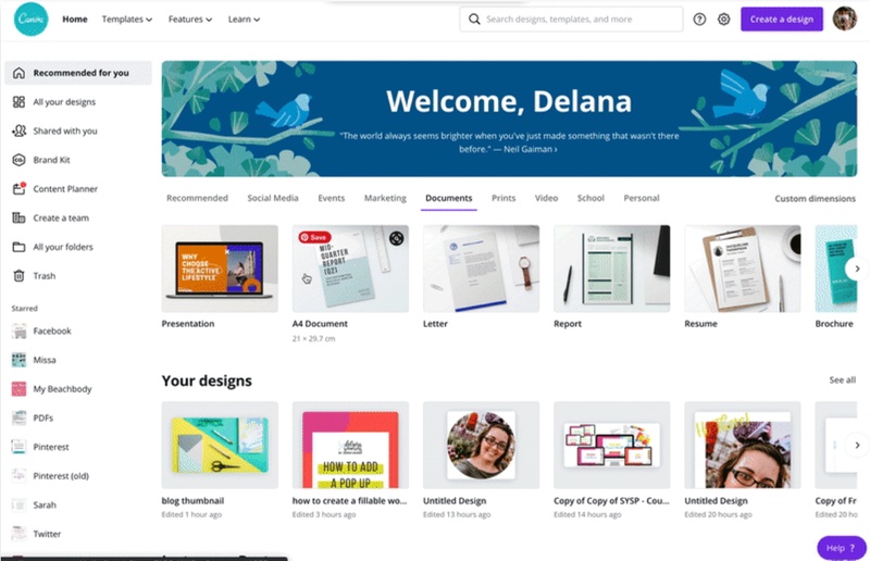 choose a document format such as a4